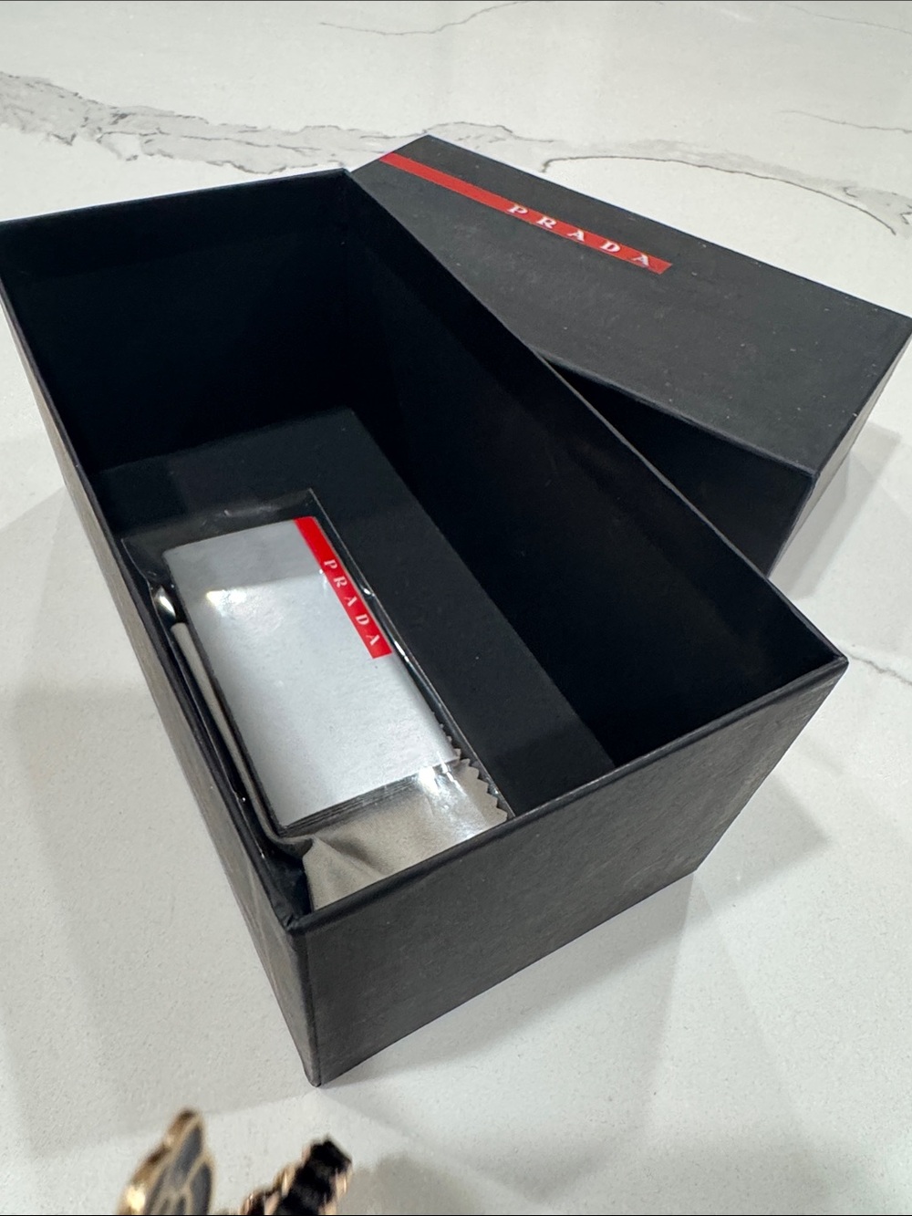Prada Black Box with Red Logo Stripe - Picture 5 of 5